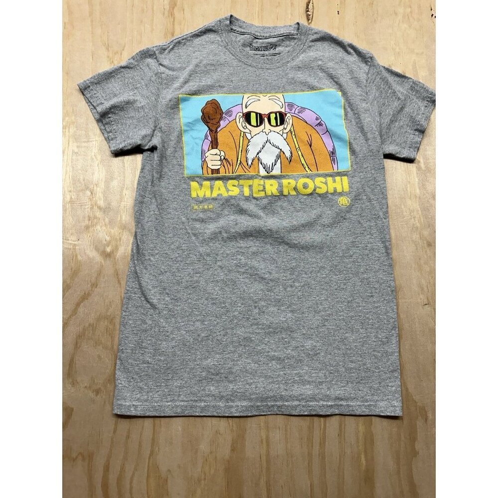 Dragon Ball Z Toei Animation Men's Master Roshi Gray Shirt Size S‎ Short Sleeve